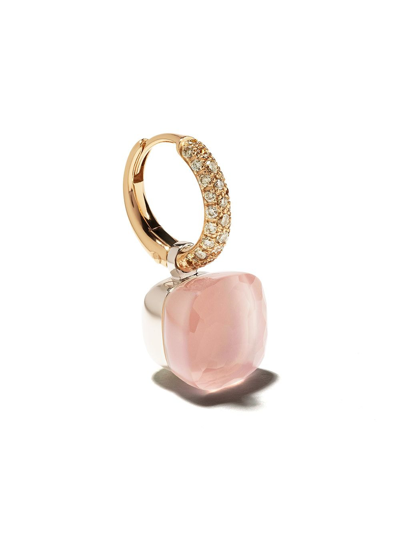 Shop Pomellato 18kt Rose Gold Quartz Stone Earrings In Pink