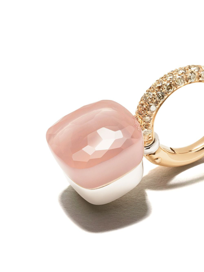 Shop Pomellato 18kt Rose Gold Quartz Stone Earrings In Pink