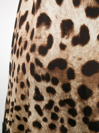 Dolce & Gabbana Leopard-print Satin Lingerie Slip With Lace Detailing In Brown
