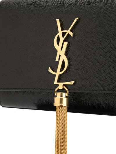 Saint Laurent Womens Green Musk Kate Medium Velvet Cross-body Bag In Black