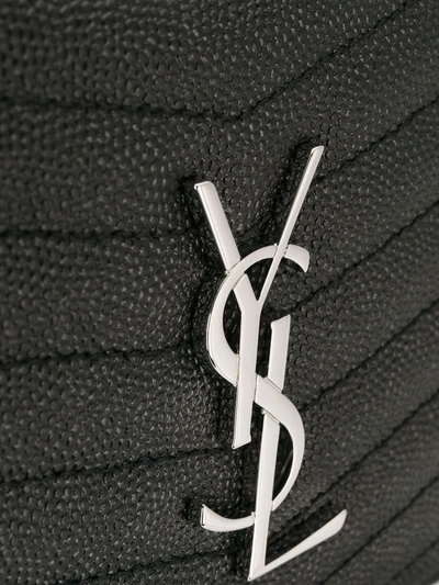 Saint Laurent Lou Mini Bag In Quilted Grain De Poudre Embossed Leather In Black