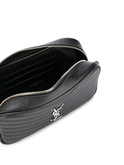 Saint Laurent Lou Mini Bag In Quilted Grain De Poudre Embossed Leather In Black