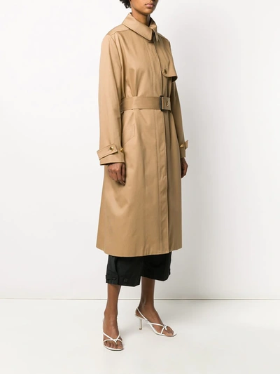 Shop Givenchy Stripe Detail Trench Coat In Brown