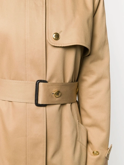 Shop Givenchy Stripe Detail Trench Coat In Brown