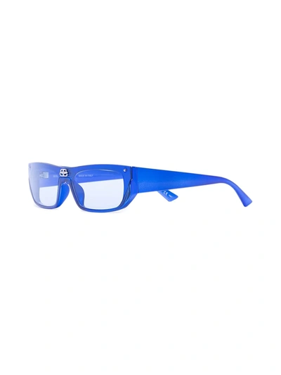 Shop Balenciaga Shield Rectangular-frame Sunglasses In 3 Blue