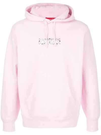 Supreme Bandana Box Logo Hoodie In Pink | ModeSens