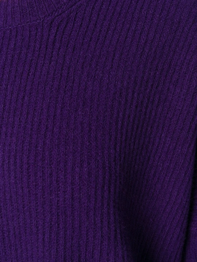 Shop Ben Taverniti Unravel Project Oversized Distressed Crew-neck Sweater In Purple