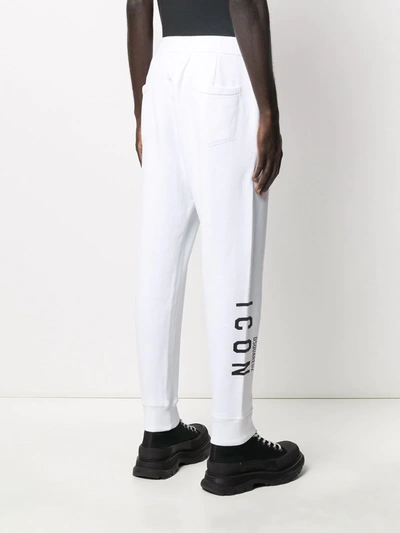 Shop Dsquared2 Logo Print Track Pants In White