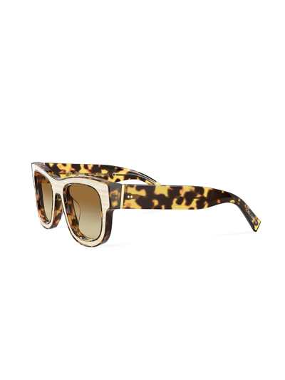Shop Dolce & Gabbana Domenico Rectangular-frame Sunglasses In Brown