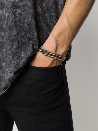 Werkstatt:münchen Embellished Chain Bracelet In Silver