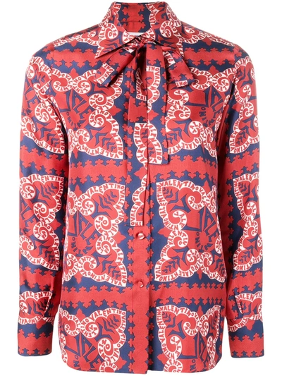 Shop Valentino Mini Bandana Print Shirt In Red