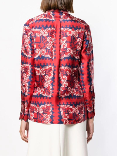 Shop Valentino Mini Bandana Print Shirt In Red