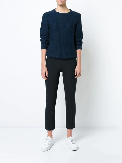 Shop Vince Cropped Trousers In Blue