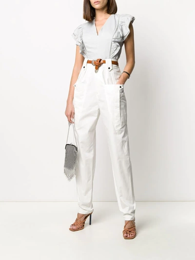 Shop Isabel Marant High Waisted Trousers In White