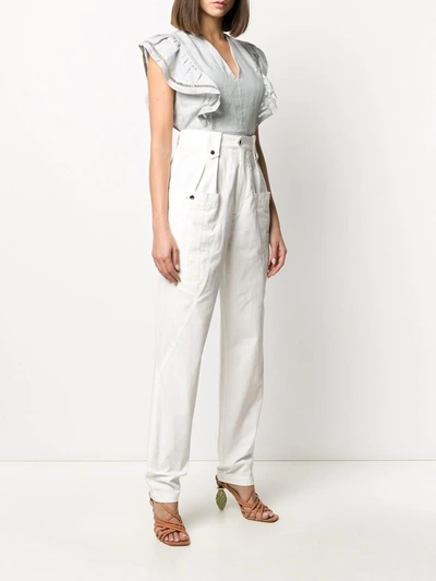 Shop Isabel Marant High Waisted Trousers In White