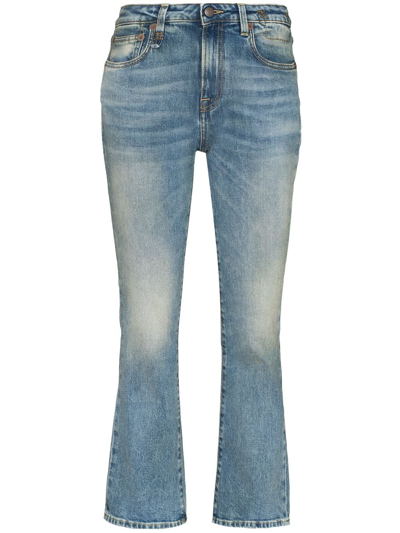 Shop R13 Mid-rise Flared Jeans In Blue