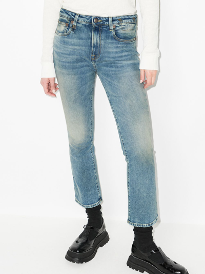 Shop R13 Mid-rise Flared Jeans In Blue