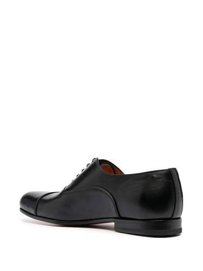Shop Santoni Leather Oxford Shoes In Black