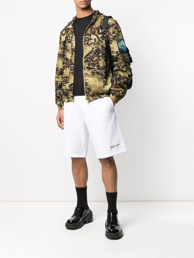 Shop Givenchy Hooded Camouflage Jacket In Green