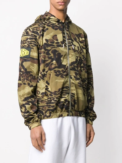 Shop Givenchy Hooded Camouflage Jacket In Green