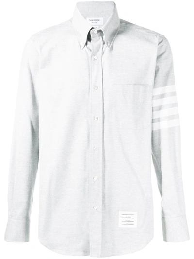Shop Thom Browne 4-bar Solid Rwb Stripe Shirt In Grey