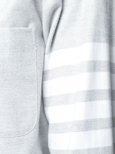 Thom Browne Straight Fit 4-bar Solid Stripe Shirt Grey In Grey