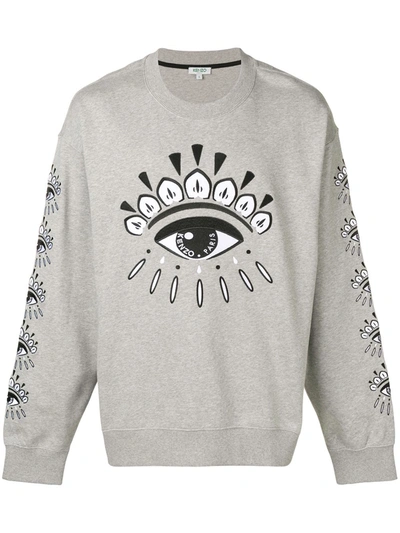 Shop Kenzo Evil Eye Printed Sweatshirt In Grey