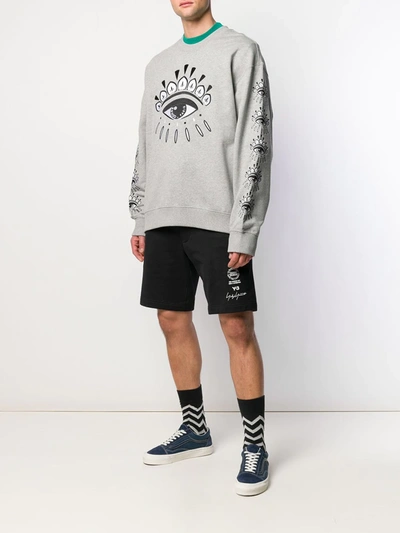 Shop Kenzo Evil Eye Printed Sweatshirt In Grey