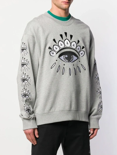 Shop Kenzo Evil Eye Printed Sweatshirt In Grey