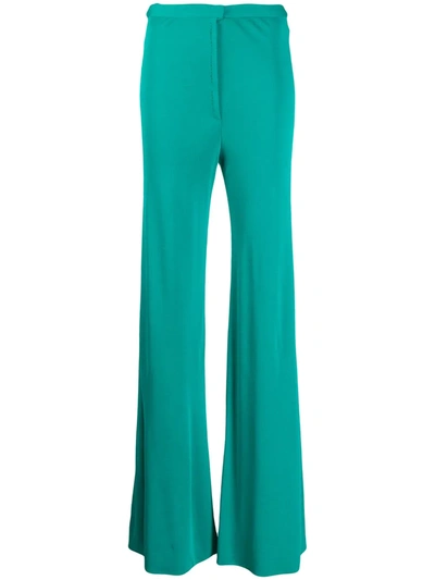 Pre-owned A.n.g.e.l.o. Vintage Cult 1970's Flared Trousers In Green