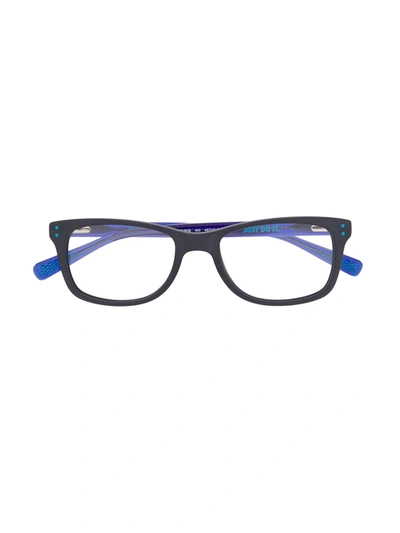 Shop Nike Rectangle Frame Glasses In Blue