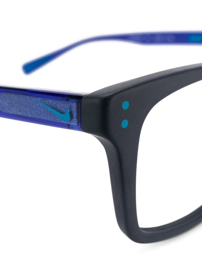 Shop Nike Rectangle Frame Glasses In Blue