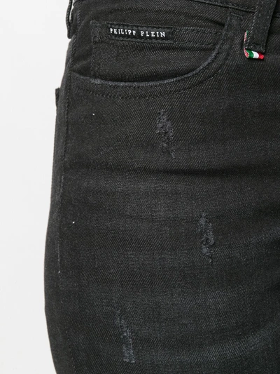 Shop Philipp Plein Ripped Jeans In Black
