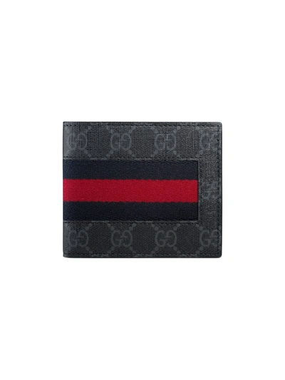 Shop Gucci Gg-supreme Sylvie-web Wallet In Black