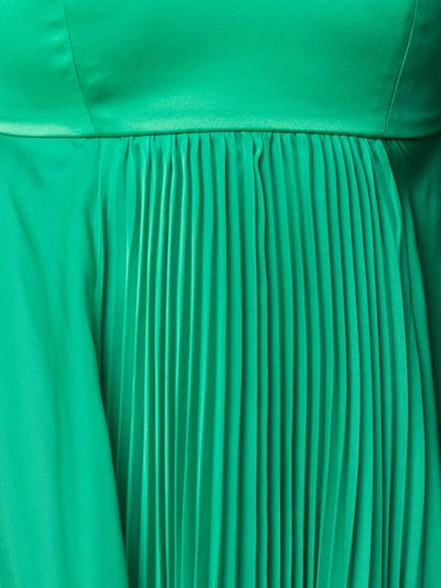 Shop Pinko Babydoll Pleated Mini Dress In Green