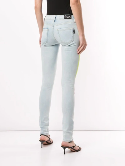 Shop Philipp Plein Neon Rock Skinny Fit Jeans In Blue