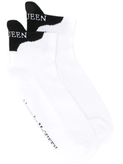 Shop Alexander Mcqueen Signature Logo Socks In White