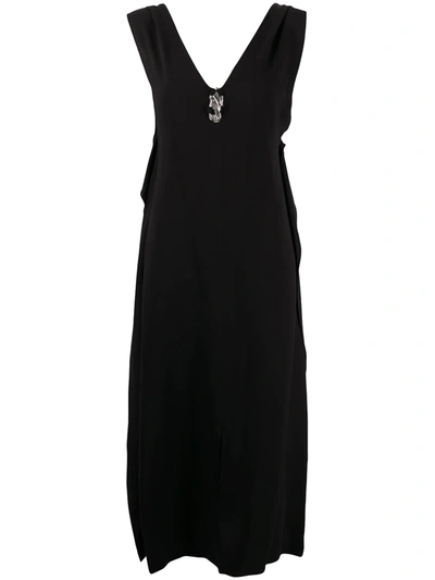 Shop Alyx V-neck Midi Dress In Black