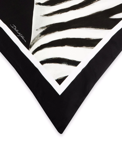 Shop Dolce & Gabbana Medium Zebra-print Duchesse Cotton Cushion In Black