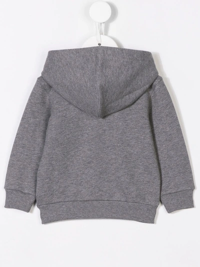 Dolce & Gabbana Logo Zip-up Cotton Sweatshirt Hoodie In Grey