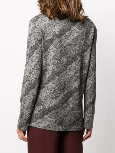Pre-owned Valentino 1980s Printed Jumper In Grey