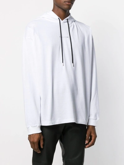 Shop Alyx Relaxed Fit Logo Print Hoodie In White