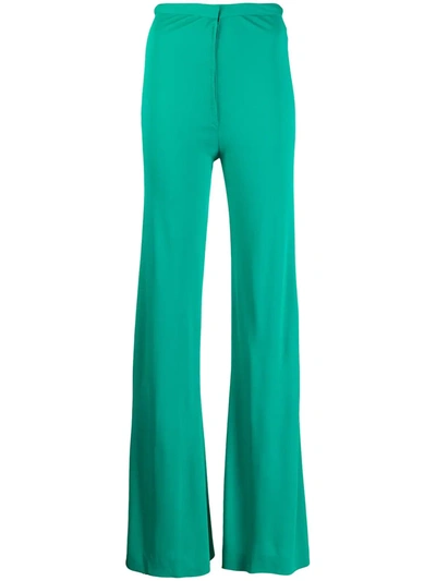 Pre-owned A.n.g.e.l.o. Vintage Cult 1970's Flared Trousers In Green