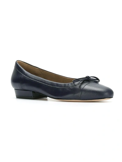 Shop Sarah Chofakian Round Toe Ballerinas In Blue