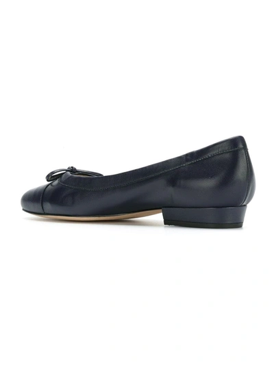 Sarah Chofakian Round Toe Ballerinas In Blue