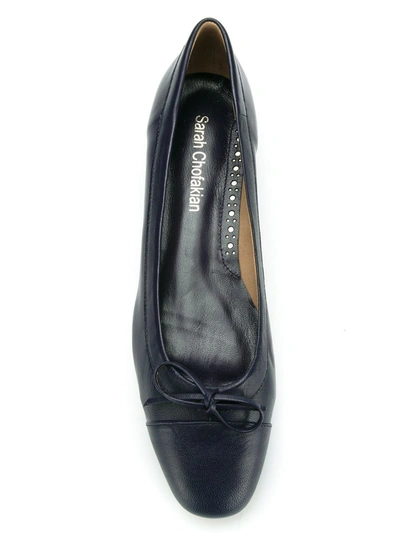 Sarah Chofakian Round Toe Ballerinas In Blue