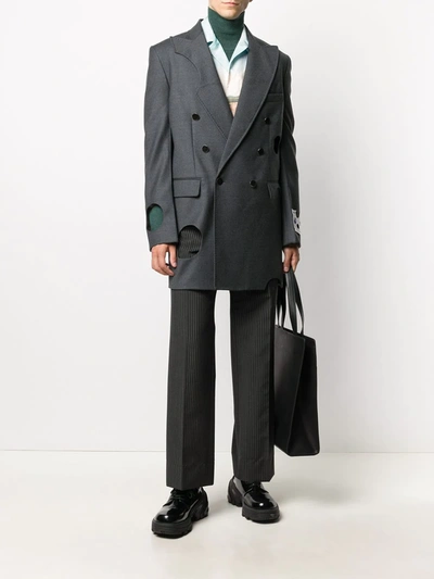Off-white Meteor Grey Stretch-wool Blazer In Grey