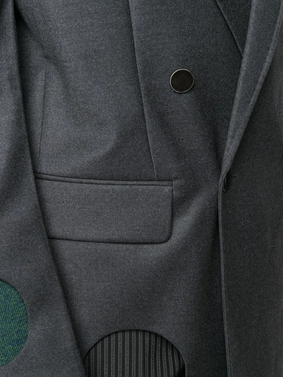 Off-white Meteor Grey Stretch-wool Blazer In Grey