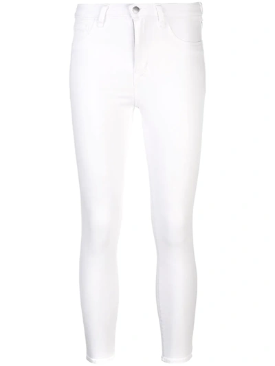 Shop L Agence Cropped Skinny Jeans In White