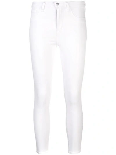 L Agence L'agence Woman Denim Cropped White Size 25 Cotton, Elastane In White